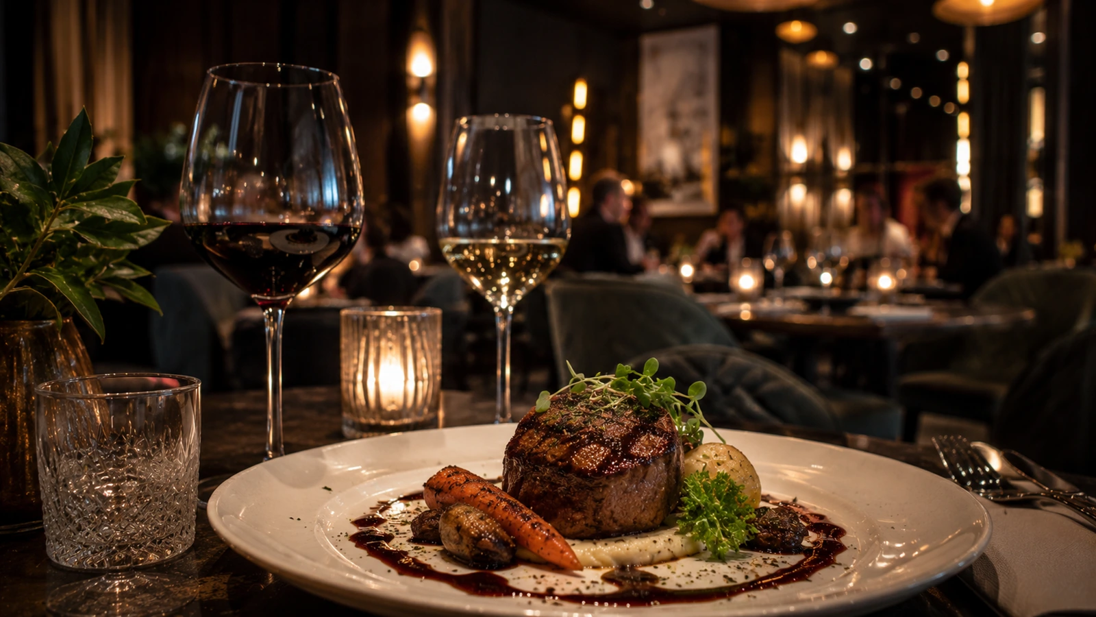 Modern restaurant dining in Chisinau with premium Moldovan cuisine stylish interior and refined local food presentation