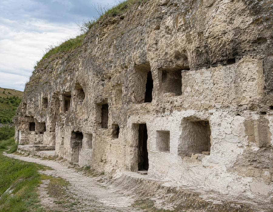 Ancient cave monastery at Tipova Monastery in Moldova